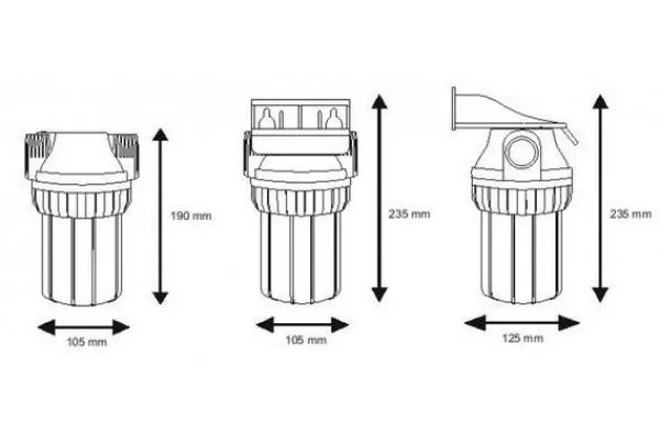 5 Zoll Filtergehäuse 3-teilig inkl. Wasserfilter nach Auswahl 5 Zoll Filtergehäuse 3-teilig inkl. Wasserfilter nach Auswahl