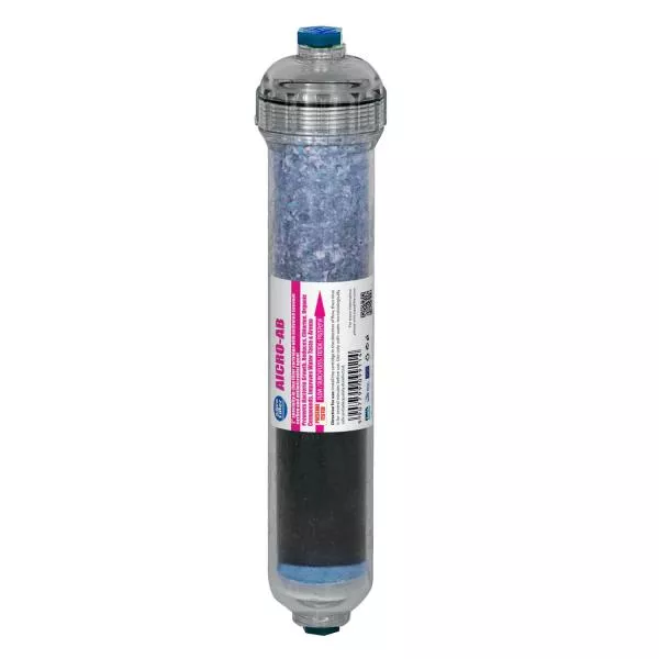 Aktivkohlenachfilter, 2" x 10", 2 x 1/4" IG, AK mit Nanosilbermedium, antibak., transparent AICRO-AB. Aktivkohlenachfilter, 2" x 10", 2 x 1/4" IG, AK mit Nanosilbermedium, antibak., transparent AICRO-AB.