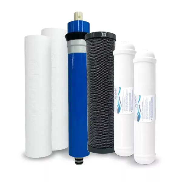 Umkehrosmose Ersatzpatronen Vor-/Nachfilter Set + Membrane RO-RX6-H2OO Umkehrosmose Ersatzpatronen Vor-/Nachfilter Set + Membrane RO-RX6-H2OO